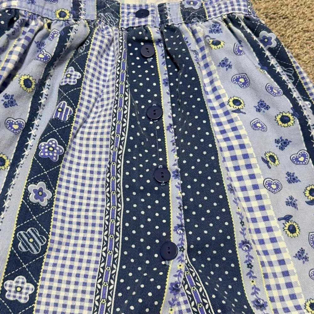 Vintage OshKosh B'Gosh Patchwork Sunflower Jumper Dress Girls Size 5 Made In USA